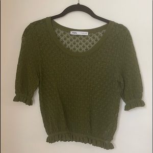 Zara Knit Short Sleeve Sweater